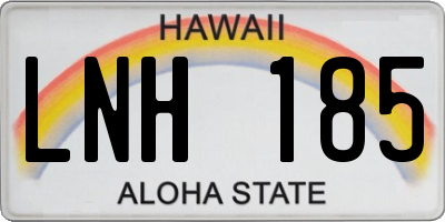 HI license plate LNH185