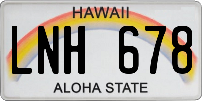 HI license plate LNH678