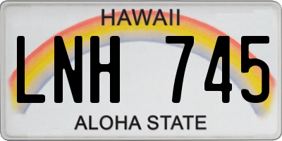 HI license plate LNH745