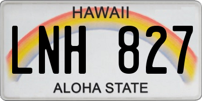HI license plate LNH827