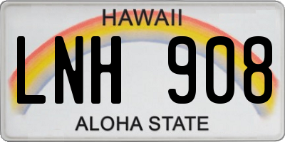 HI license plate LNH908