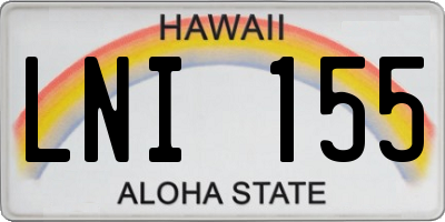 HI license plate LNI155