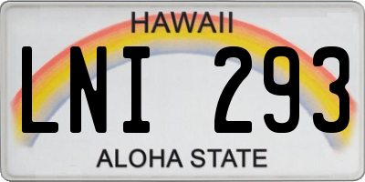 HI license plate LNI293