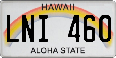 HI license plate LNI460