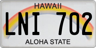 HI license plate LNI702