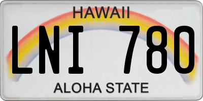 HI license plate LNI780