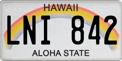 HI license plate LNI842