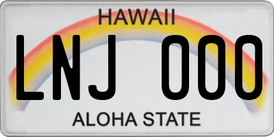 HI license plate LNJ000