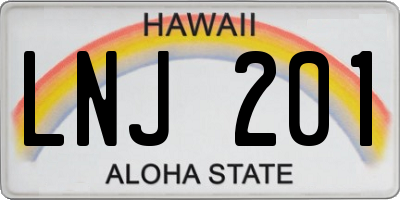 HI license plate LNJ201