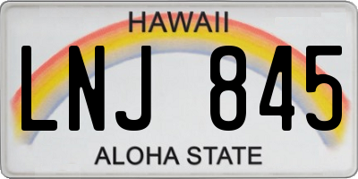 HI license plate LNJ845