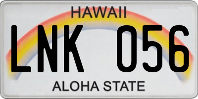 HI license plate LNK056