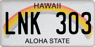 HI license plate LNK303