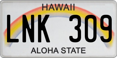 HI license plate LNK309