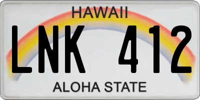 HI license plate LNK412