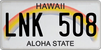 HI license plate LNK508