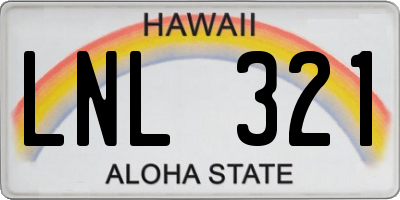 HI license plate LNL321