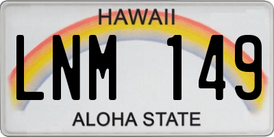 HI license plate LNM149