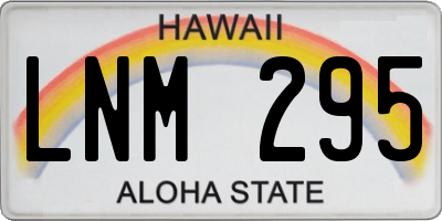 HI license plate LNM295