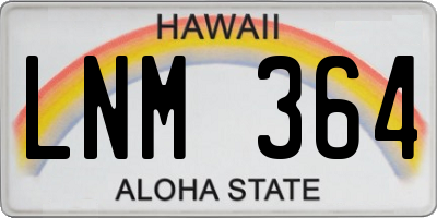 HI license plate LNM364