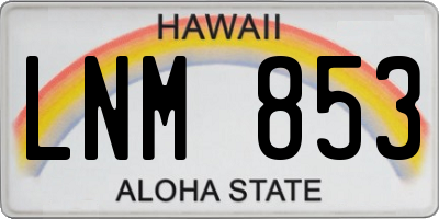 HI license plate LNM853