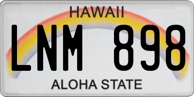 HI license plate LNM898
