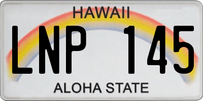 HI license plate LNP145