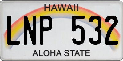 HI license plate LNP532
