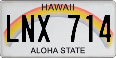 HI license plate LNX714