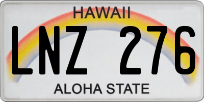 HI license plate LNZ276
