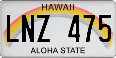 HI license plate LNZ475