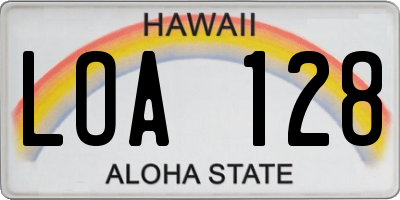 HI license plate LOA128