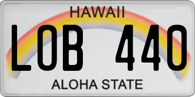 HI license plate LOB440