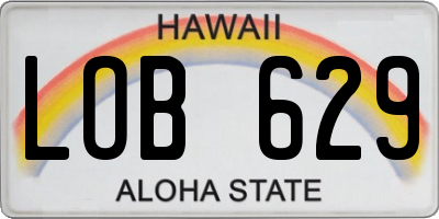 HI license plate LOB629