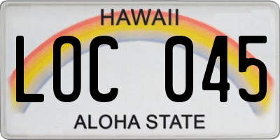 HI license plate LOC045