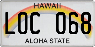 HI license plate LOC068