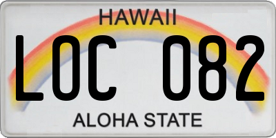 HI license plate LOC082