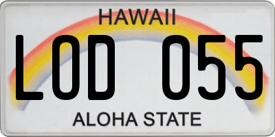 HI license plate LOD055
