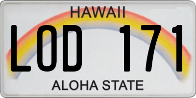 HI license plate LOD171