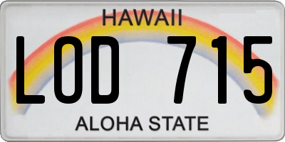 HI license plate LOD715