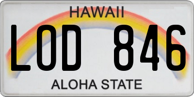 HI license plate LOD846