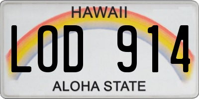 HI license plate LOD914