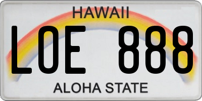 HI license plate LOE888
