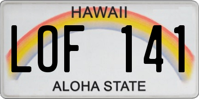 HI license plate LOF141