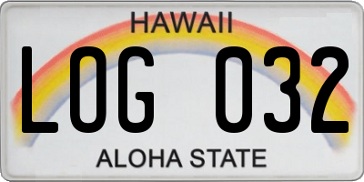 HI license plate LOG032