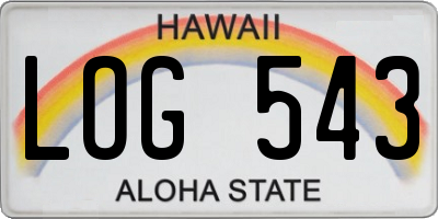 HI license plate LOG543