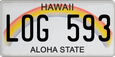 HI license plate LOG593