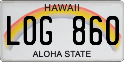 HI license plate LOG860