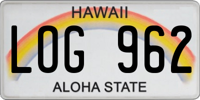 HI license plate LOG962