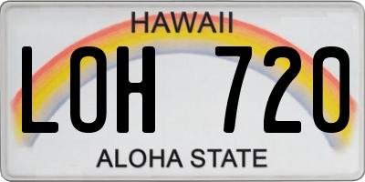 HI license plate LOH720
