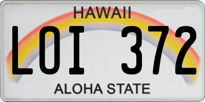 HI license plate LOI372